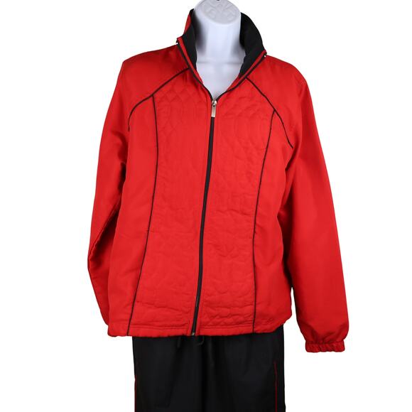 Vintage 90s Activology Red & Black Two-Piece Track Suit | Size M - Picture 2 of 13